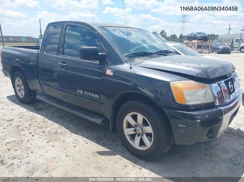 2008 Nissan Titan VIN: 1N6BA06A08N340458 Lot: 39286254