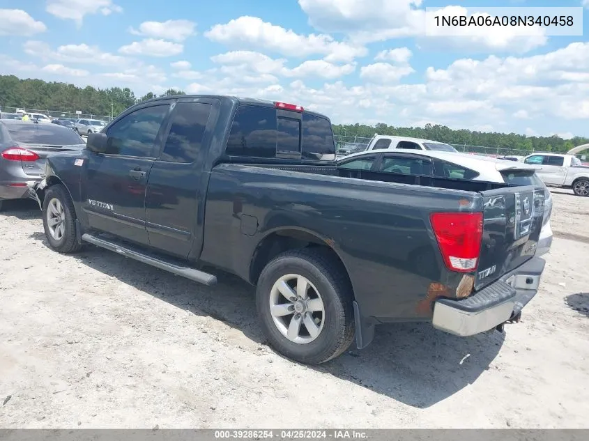 2008 Nissan Titan VIN: 1N6BA06A08N340458 Lot: 39286254