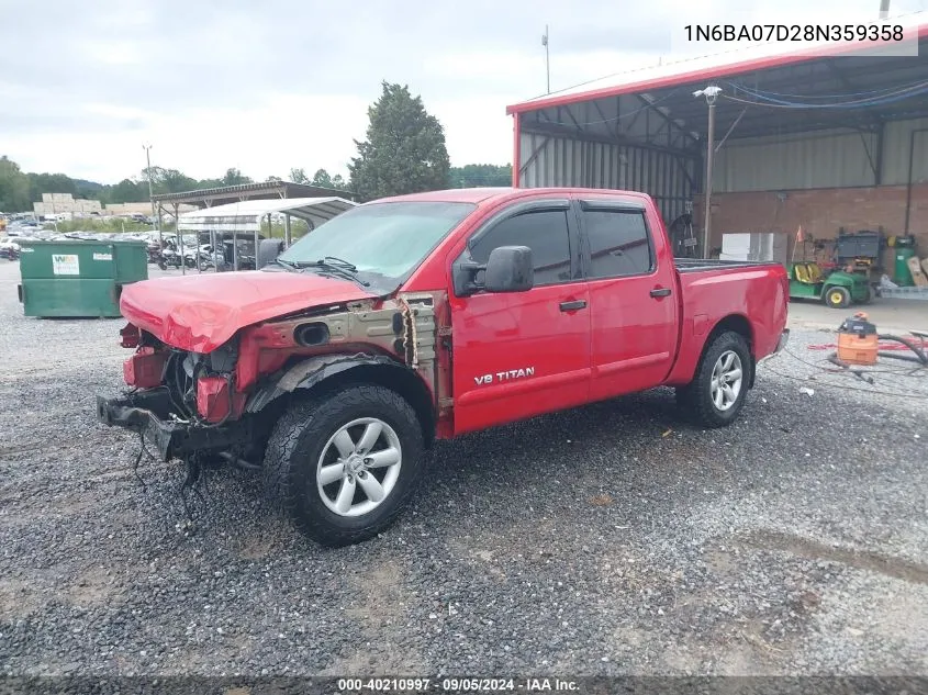 2008 Nissan Titan Se/Xe VIN: 1N6BA07D28N359358 Lot: 40210997