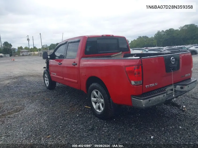 1N6BA07D28N359358 2008 Nissan Titan Se/Xe