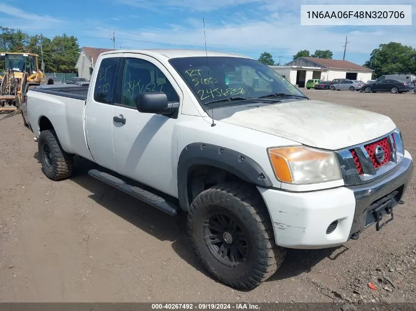 2008 Nissan Titan Xe VIN: 1N6AA06F48N320706 Lot: 40267492