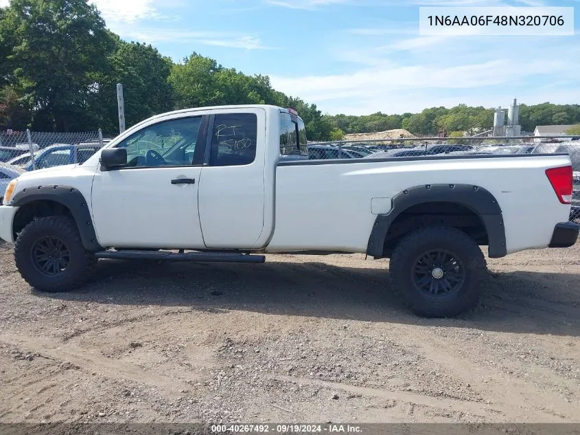 2008 Nissan Titan Xe VIN: 1N6AA06F48N320706 Lot: 40267492