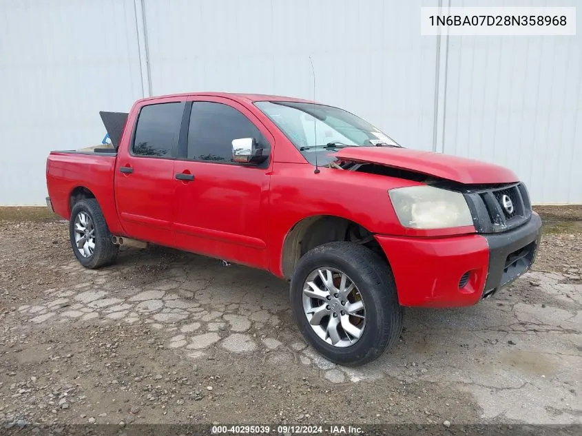 2008 Nissan Titan Se/Xe VIN: 1N6BA07D28N358968 Lot: 40295039