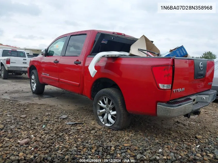 2008 Nissan Titan Se/Xe VIN: 1N6BA07D28N358968 Lot: 40295039