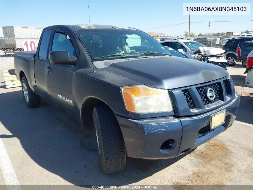 2008 Nissan Titan Le/Se VIN: 1N6BA06AX8N345103 Lot: 40393816