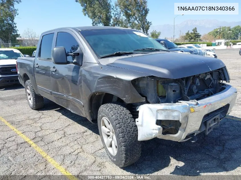 2008 Nissan Titan Pro-4X/Se VIN: 1N6AA07C18N340366 Lot: 40427753