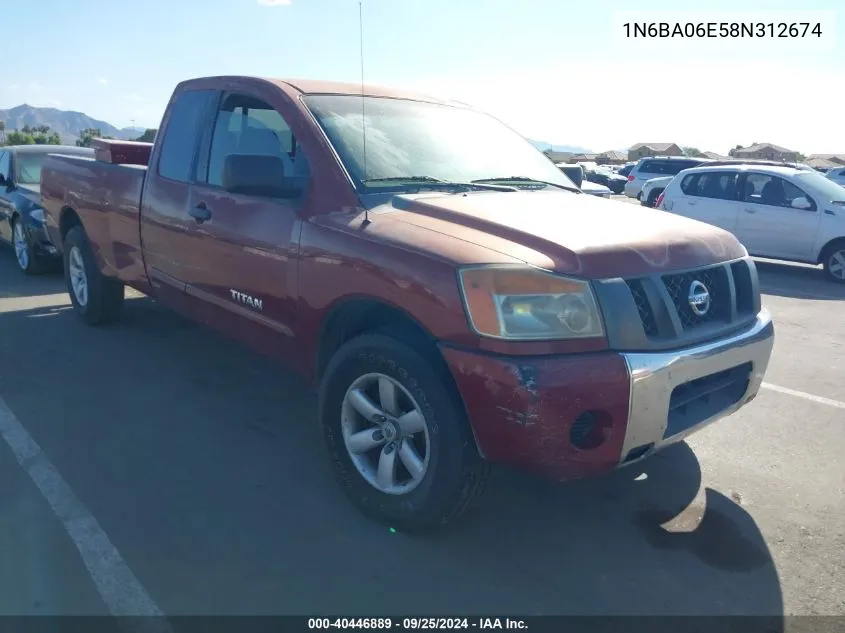 2008 Nissan Titan Se VIN: 1N6BA06E58N312674 Lot: 40446889