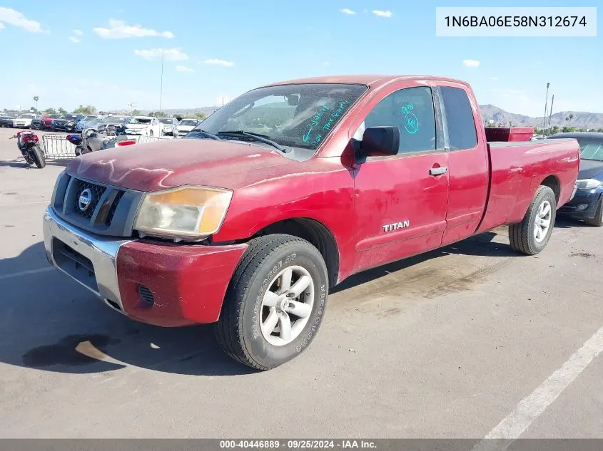 2008 Nissan Titan Se VIN: 1N6BA06E58N312674 Lot: 40446889