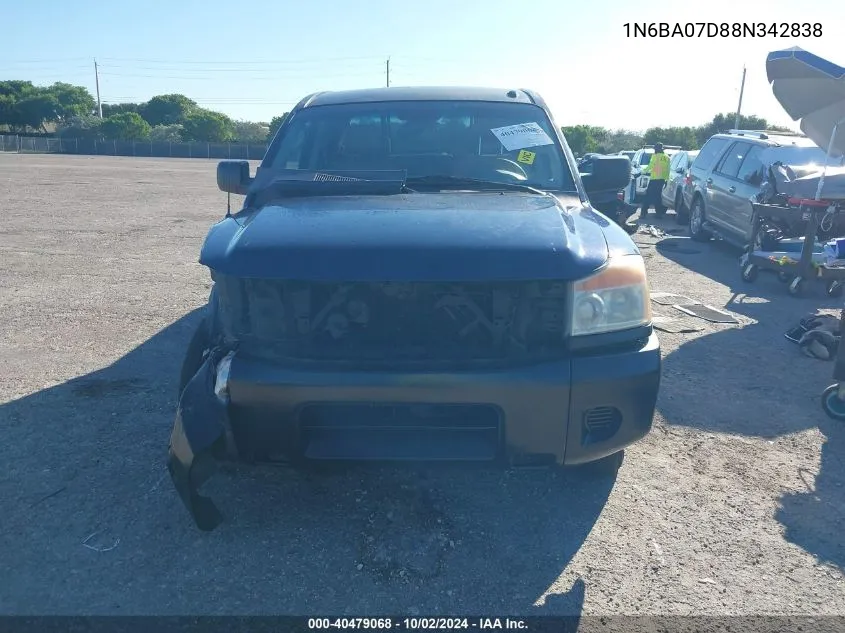 2008 Nissan Titan Se/Xe VIN: 1N6BA07D88N342838 Lot: 40479068