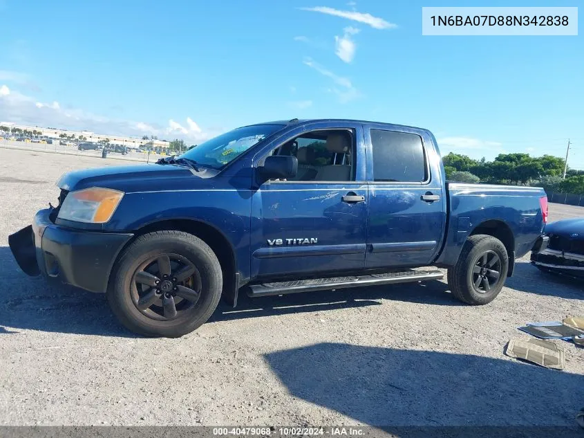 2008 Nissan Titan Se/Xe VIN: 1N6BA07D88N342838 Lot: 40479068