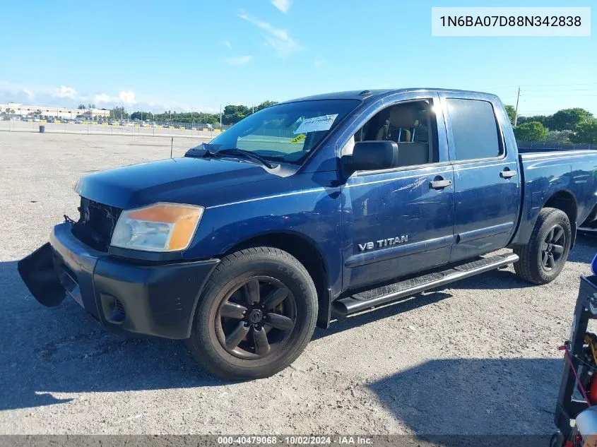 2008 Nissan Titan Se/Xe VIN: 1N6BA07D88N342838 Lot: 40479068