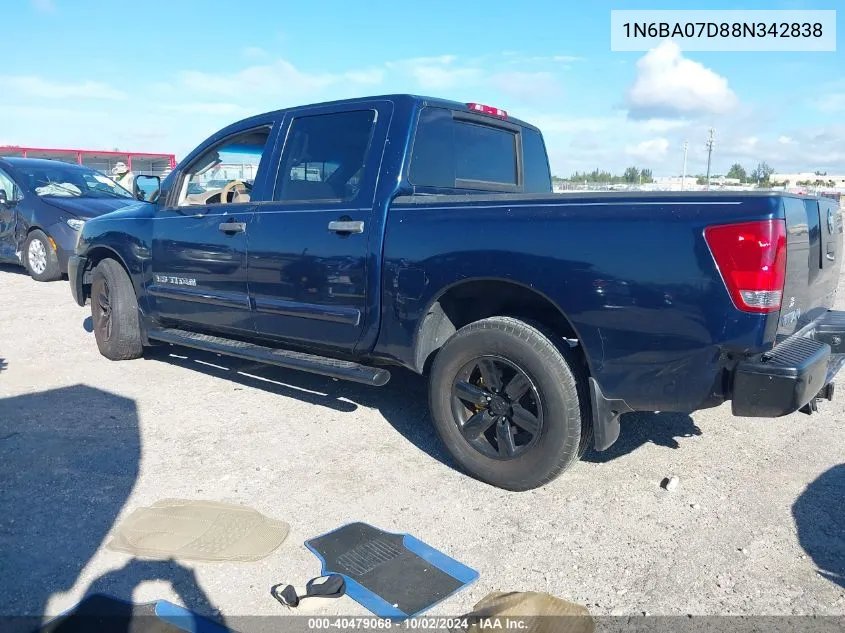 2008 Nissan Titan Se/Xe VIN: 1N6BA07D88N342838 Lot: 40479068