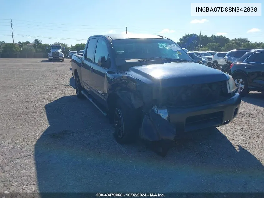 2008 Nissan Titan Se/Xe VIN: 1N6BA07D88N342838 Lot: 40479068