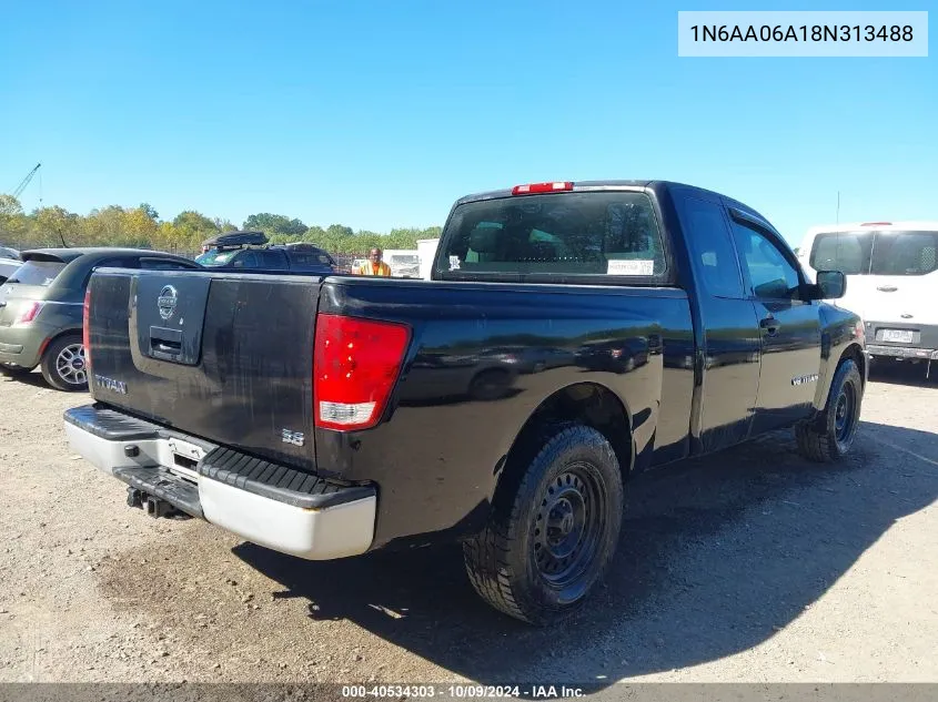 2008 Nissan Titan Xe VIN: 1N6AA06A18N313488 Lot: 40534303