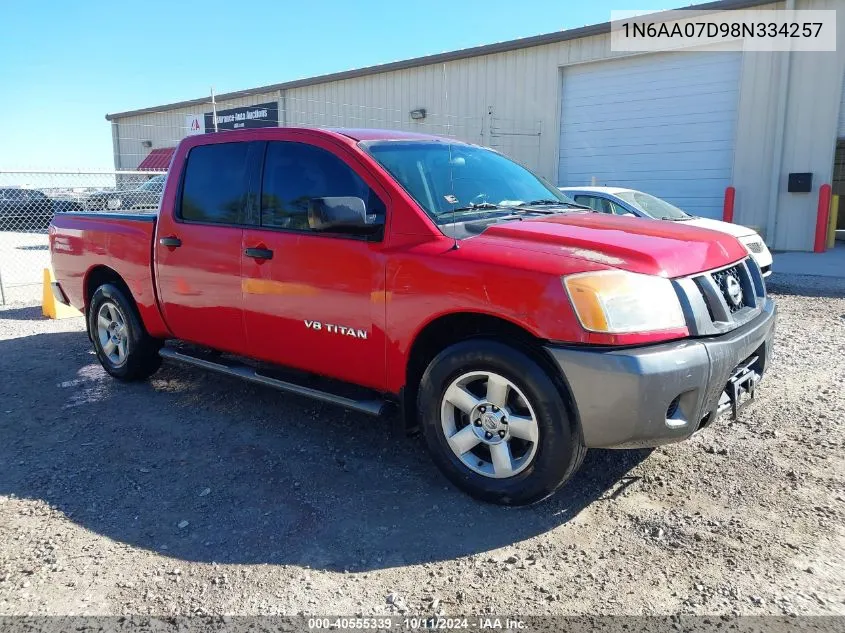 2008 Nissan Titan Xe VIN: 1N6AA07D98N334257 Lot: 40555339