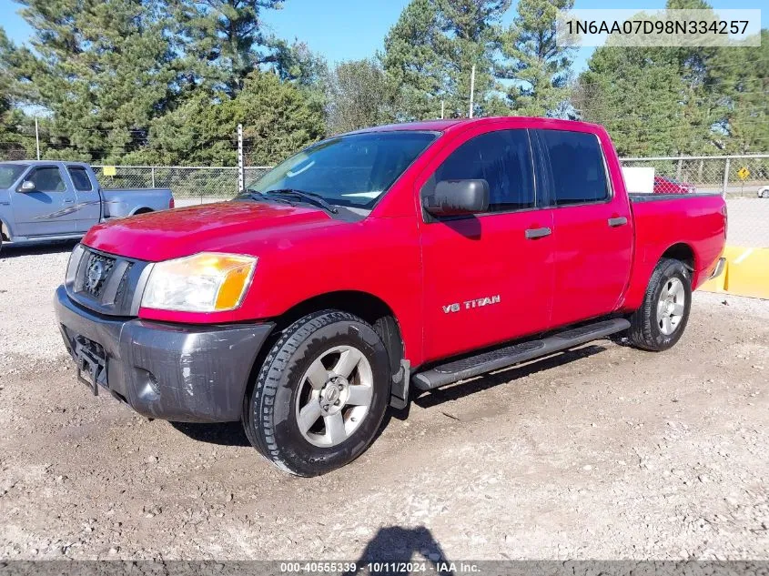 2008 Nissan Titan Xe VIN: 1N6AA07D98N334257 Lot: 40555339