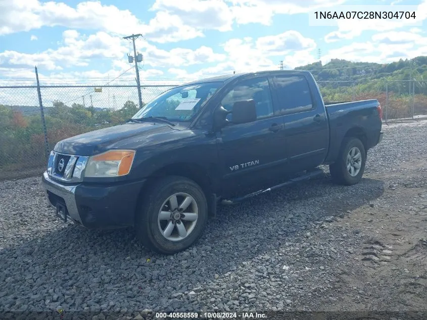 2008 Nissan Titan Se VIN: 1N6AA07C28N304704 Lot: 40558559