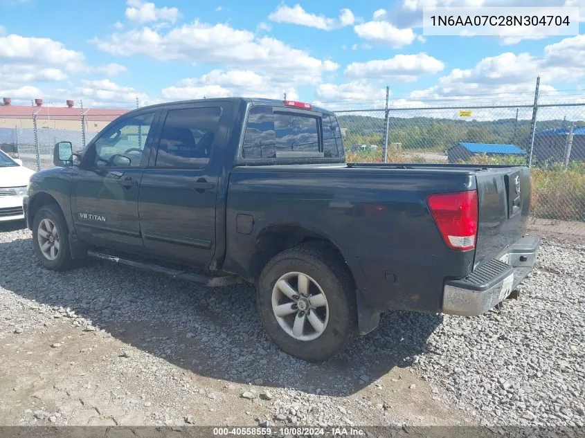 2008 Nissan Titan Se VIN: 1N6AA07C28N304704 Lot: 40558559