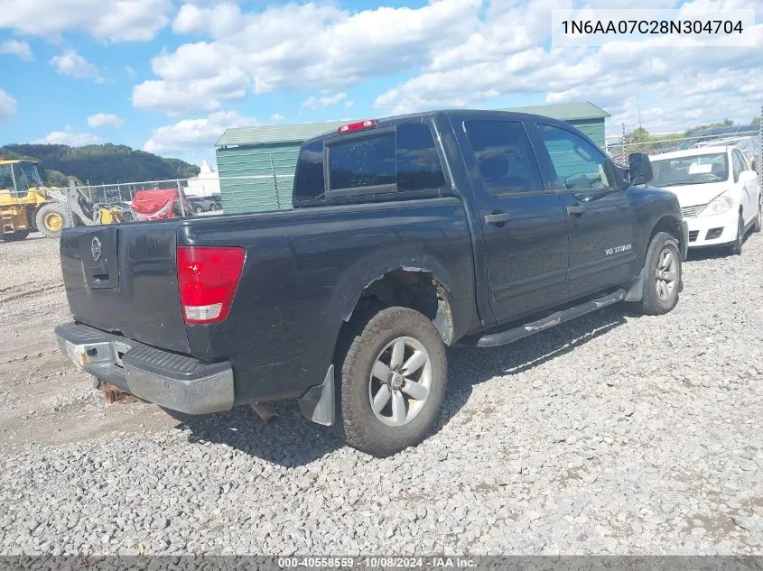 2008 Nissan Titan Se VIN: 1N6AA07C28N304704 Lot: 40558559