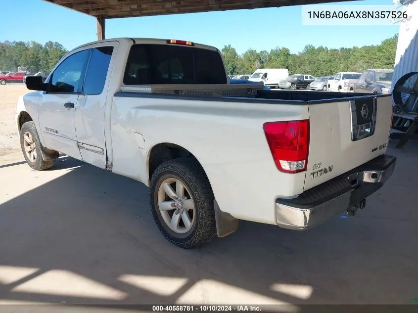 2008 Nissan Titan Le/Se VIN: 1N6BA06AX8N357526 Lot: 40558781