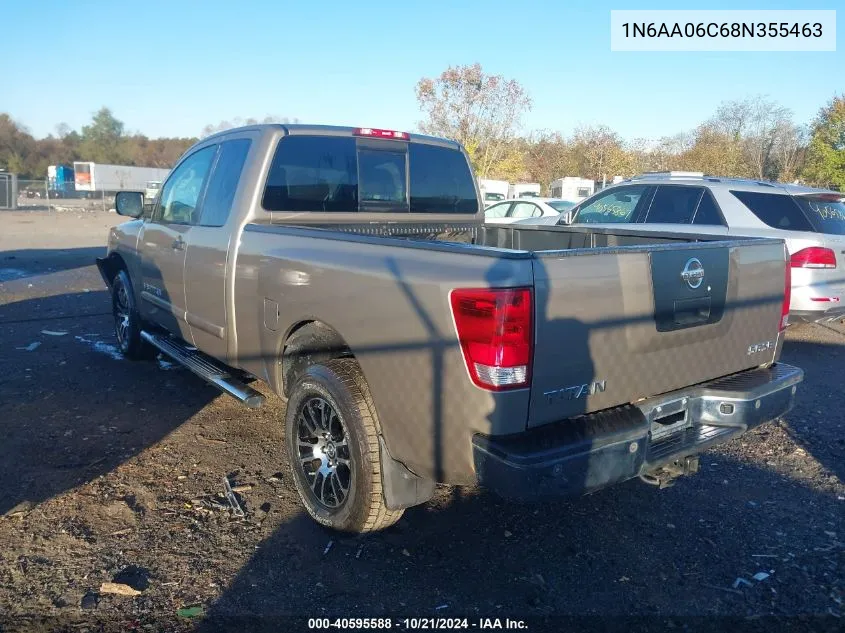 2008 Nissan Titan Le/Pro-4X/Se VIN: 1N6AA06C68N355463 Lot: 40595588