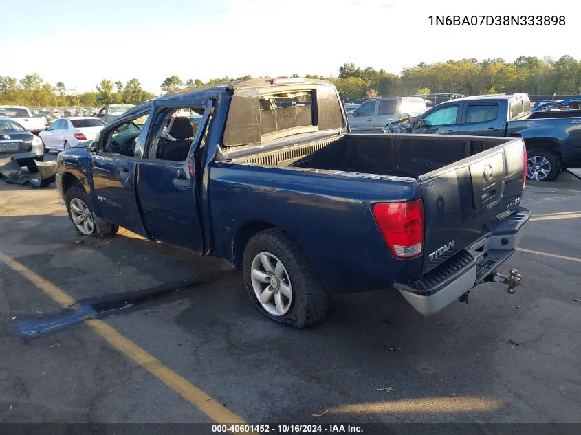 2008 Nissan Titan Xe VIN: 1N6BA07D38N333898 Lot: 40601452