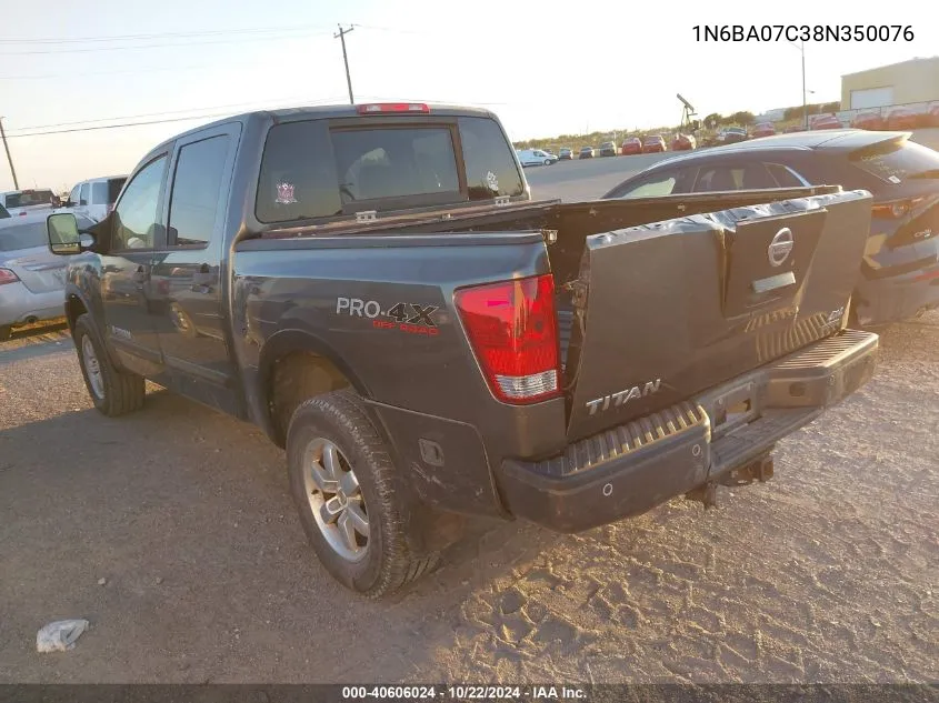 2008 Nissan Titan Pro-4X/Xe VIN: 1N6BA07C38N350076 Lot: 40606024