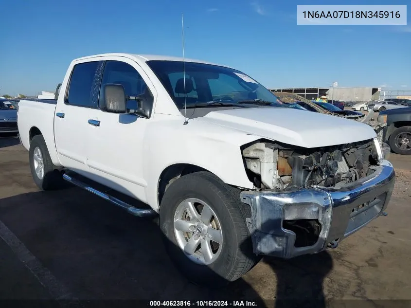 2008 Nissan Titan Se VIN: 1N6AA07D18N345916 Lot: 40623816