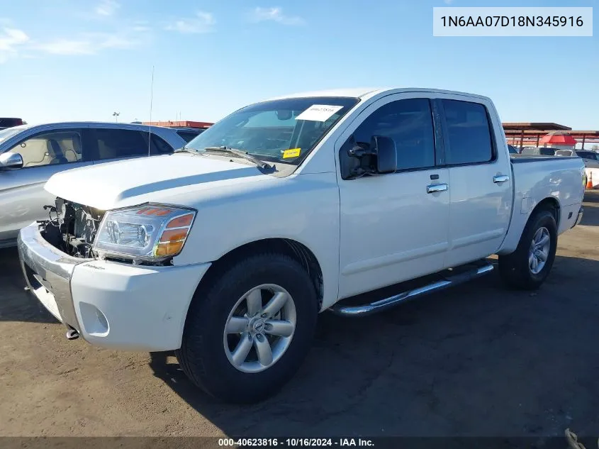 2008 Nissan Titan Se VIN: 1N6AA07D18N345916 Lot: 40623816