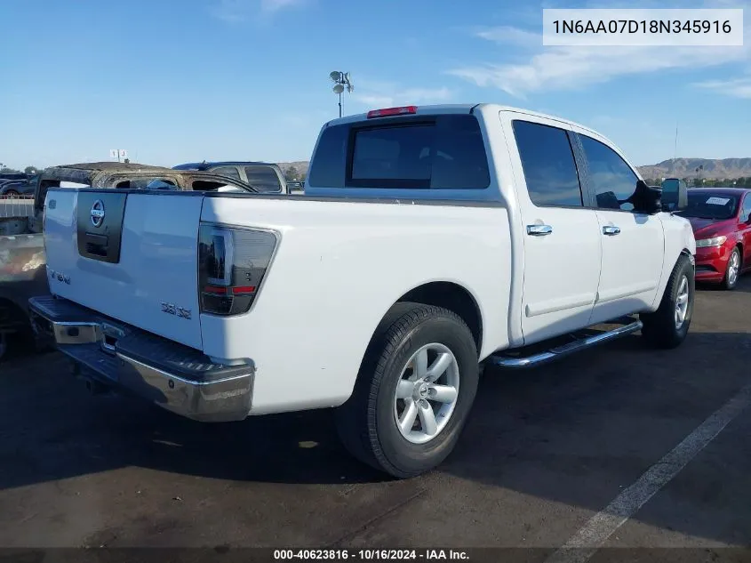 2008 Nissan Titan Se VIN: 1N6AA07D18N345916 Lot: 40623816