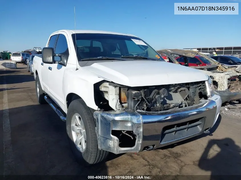 2008 Nissan Titan Se VIN: 1N6AA07D18N345916 Lot: 40623816