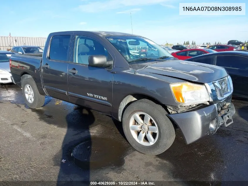 2008 Nissan Titan Se VIN: 1N6AA07D08N308985 Lot: 40629305