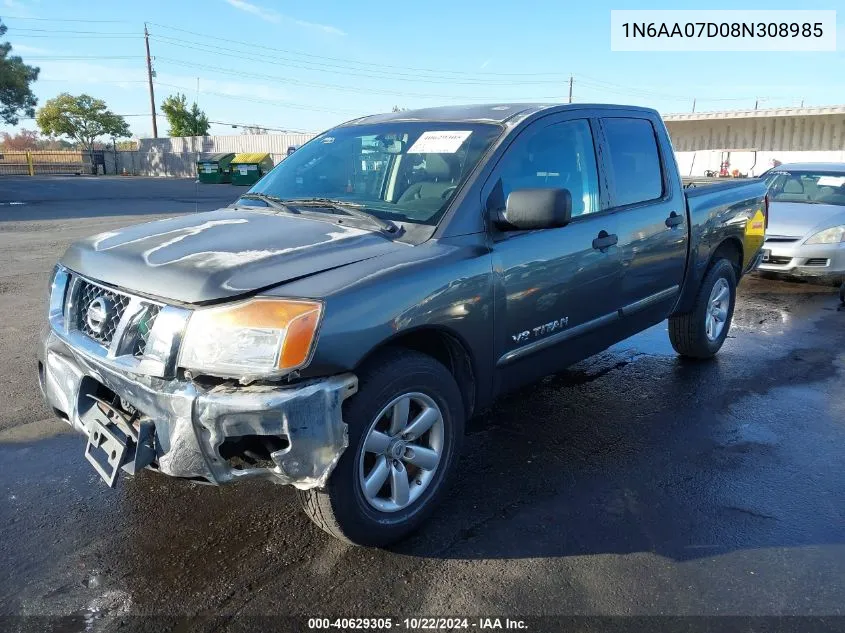 2008 Nissan Titan Se VIN: 1N6AA07D08N308985 Lot: 40629305