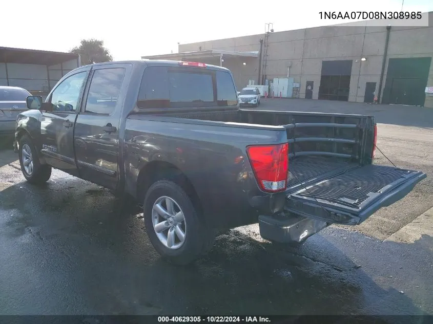 2008 Nissan Titan Se VIN: 1N6AA07D08N308985 Lot: 40629305