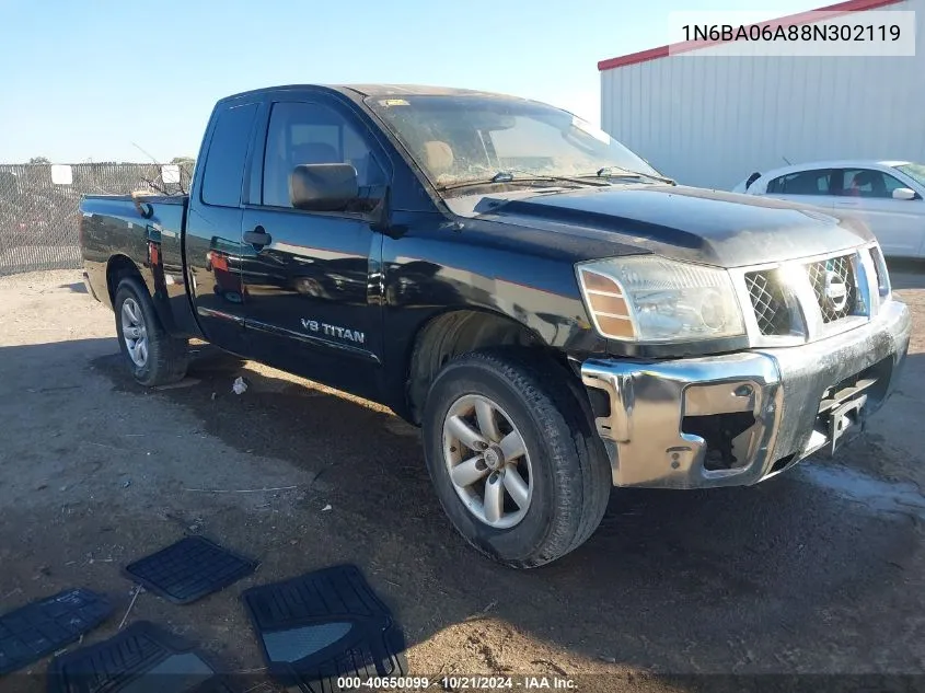 2008 Nissan Titan Se VIN: 1N6BA06A88N302119 Lot: 40650099