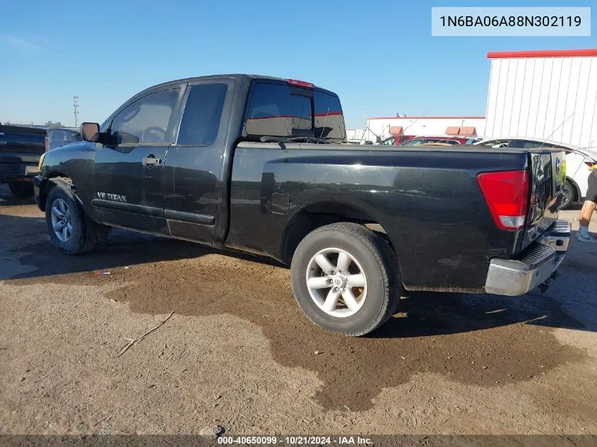 2008 Nissan Titan Se VIN: 1N6BA06A88N302119 Lot: 40650099