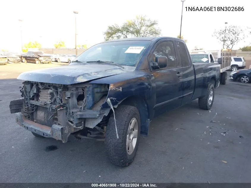 2008 Nissan Titan Se VIN: 1N6AA06E18N302686 Lot: 40651908