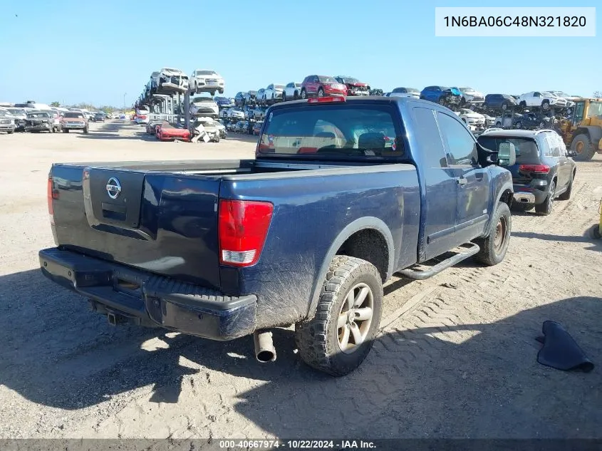 2008 Nissan Titan Pro-4X VIN: 1N6BA06C48N321820 Lot: 40667974