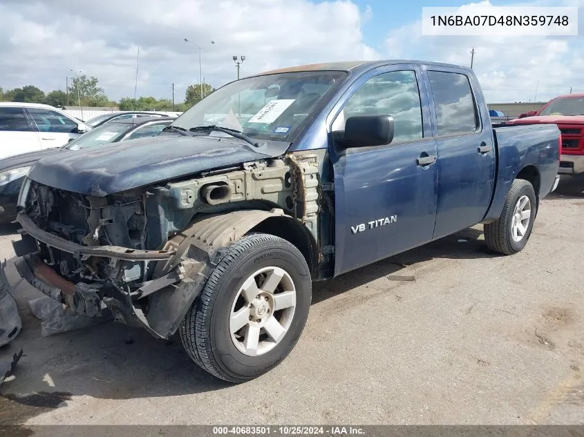 1N6BA07D48N359748 2008 Nissan Titan Se/Xe