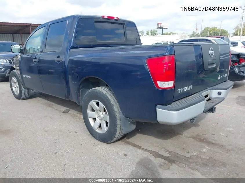 1N6BA07D48N359748 2008 Nissan Titan Se/Xe