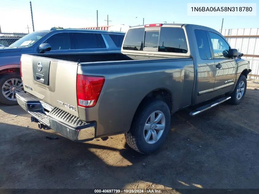 2008 Nissan Titan Se VIN: 1N6BA06A58N318780 Lot: 40697799