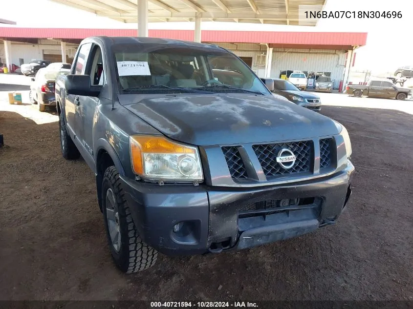 2008 Nissan Titan Pro-4X VIN: 1N6BA07C18N304696 Lot: 40721594