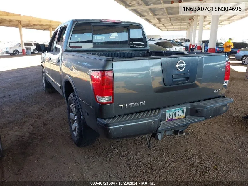 2008 Nissan Titan Pro-4X VIN: 1N6BA07C18N304696 Lot: 40721594