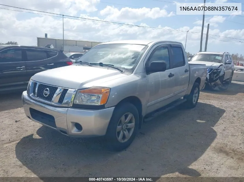 2008 Nissan Titan Se VIN: 1N6AA07D88N357674 Lot: 40743597