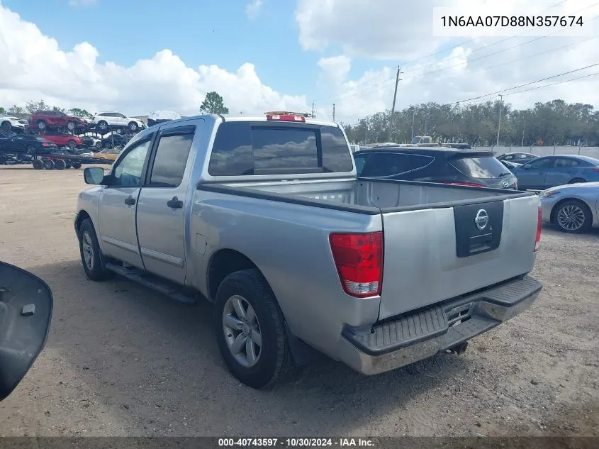 2008 Nissan Titan Se VIN: 1N6AA07D88N357674 Lot: 40743597