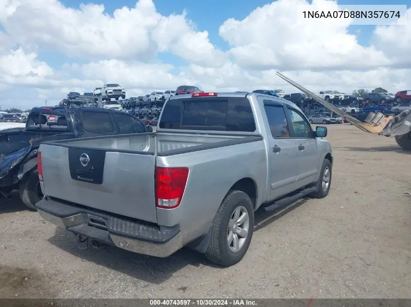 2008 Nissan Titan Se VIN: 1N6AA07D88N357674 Lot: 40743597