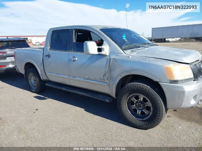 2008 Nissan Titan Pro-4X VIN: 1N6AA07C18N322093 Lot: 40748498