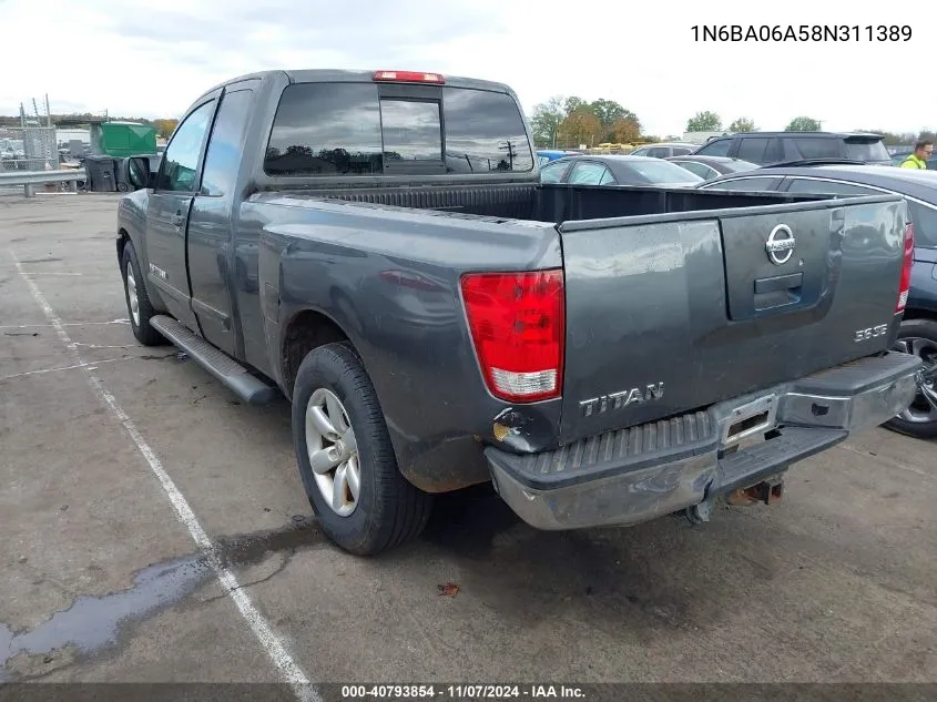 2008 Nissan Titan Se VIN: 1N6BA06A58N311389 Lot: 40793854