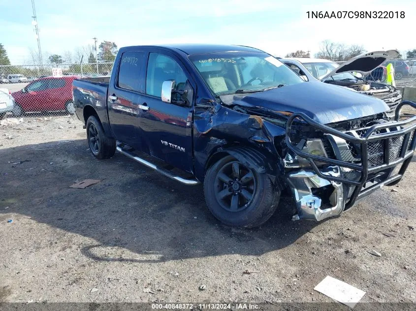 2008 Nissan Titan Xe VIN: 1N6AA07C98N322018 Lot: 40848372