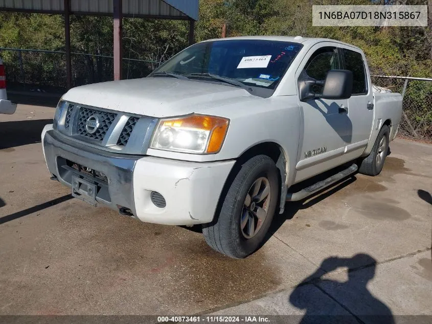 1N6BA07D18N315867 2008 Nissan Titan Se